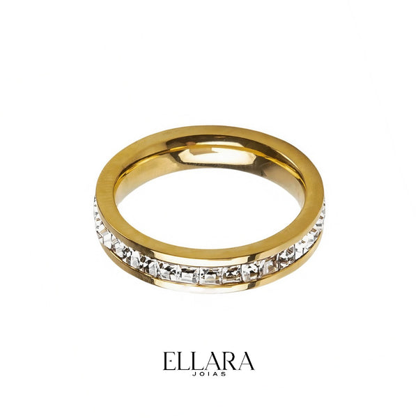 Anel Radiante Banhado em Ouro 18k