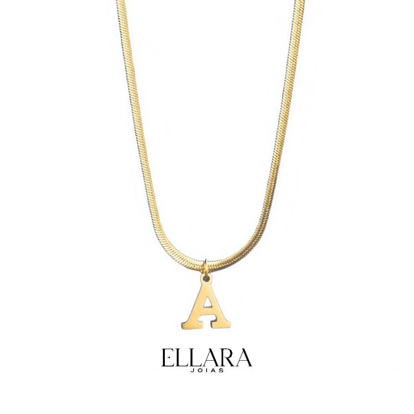 Colar com Pingente Inicial Banhado em Ouro 18k