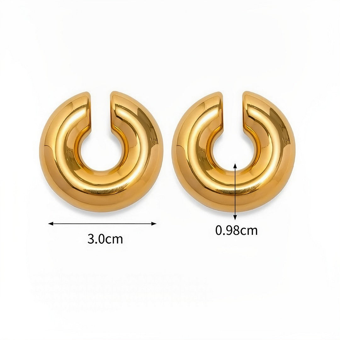 Argola de Pressão Maya Banhado em Ouro 18K