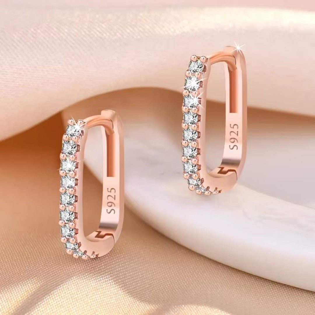 Brinco Tirana em Prata 925 Banhado em Ouro 18k Rosé