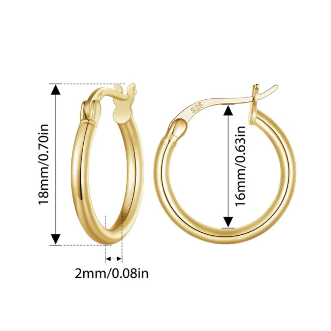 Brinco Vigo em Prata 925 Banhado em Ouro 18k