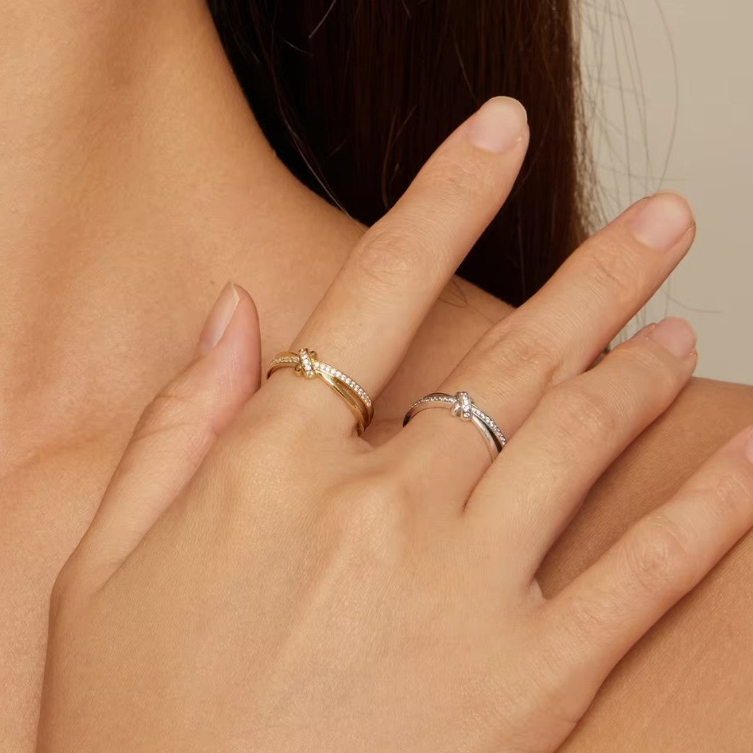 Anel Bologna em Prata 925 Banhado em Ouro 18k