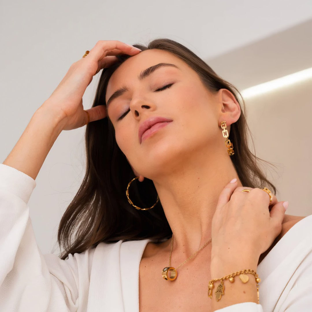 Brinco Athena Banhado a Ouro 18K