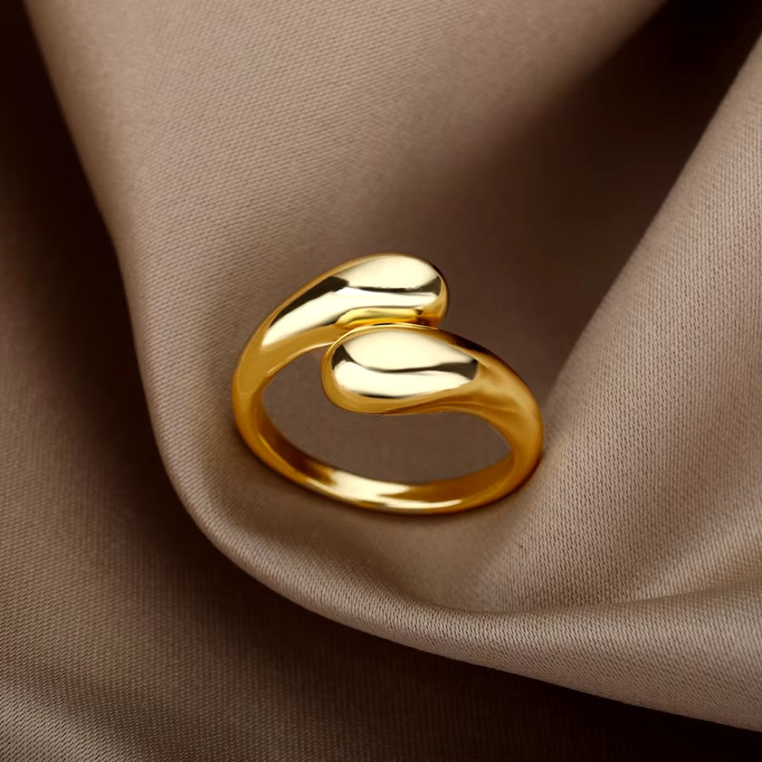 Anel Lamar Banhado em Ouro 18K