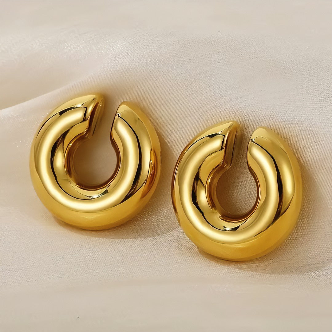 Argola de Pressão Maya Banhado em Ouro 18K