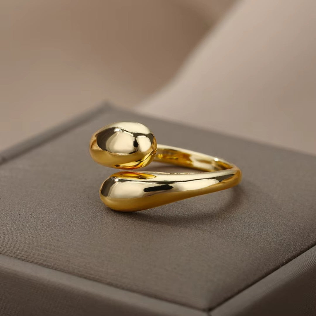 Anel Lamar Banhado em Ouro 18K