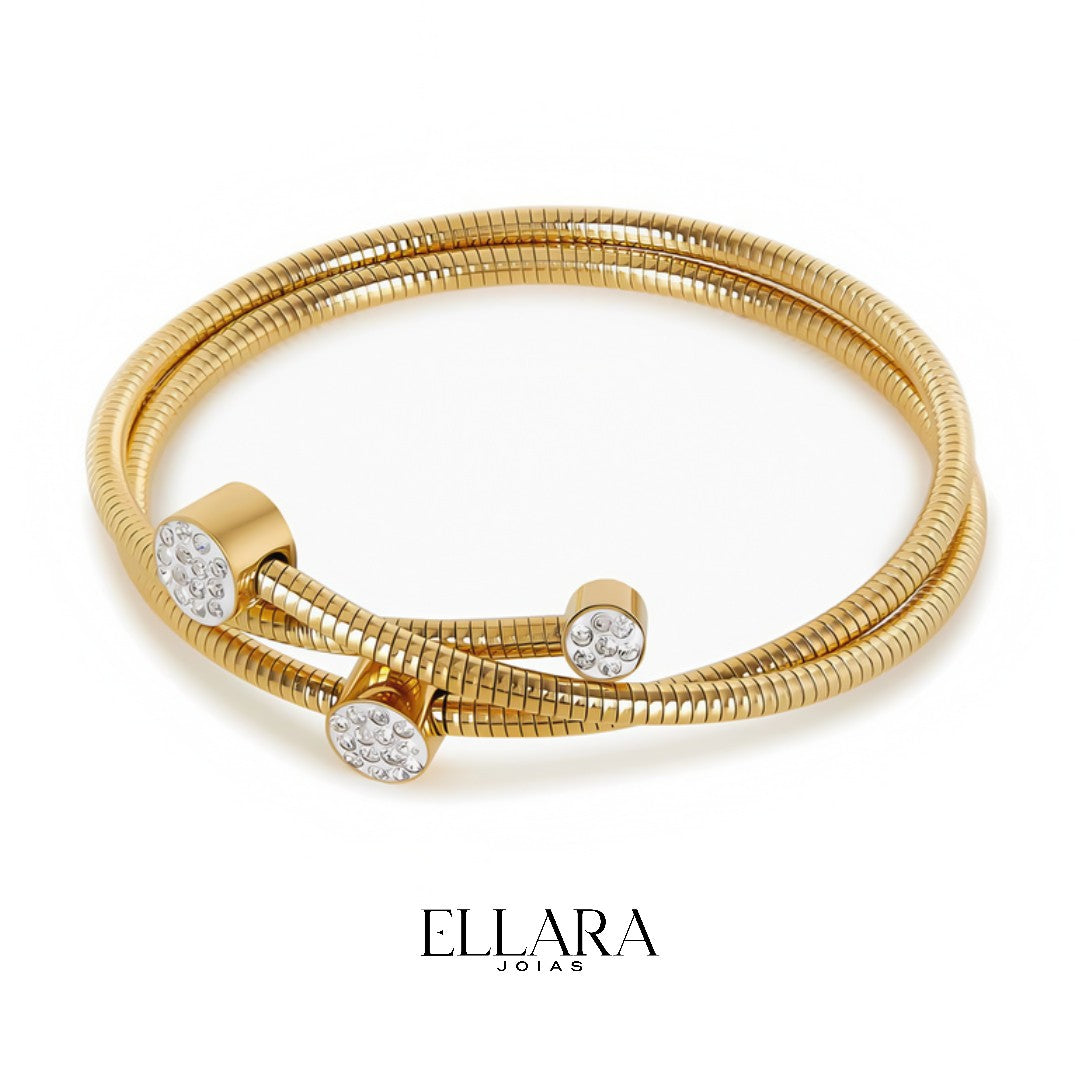 Bracelete Espiral Banhado em Ouro 18k