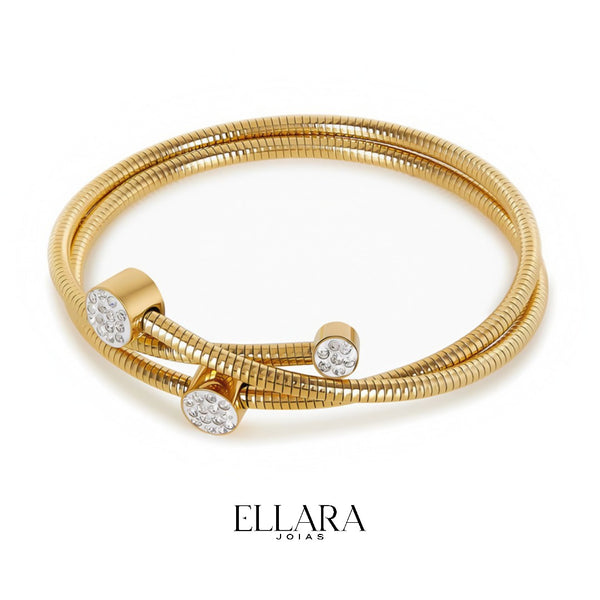 Bracelete Espiral Banhado em Ouro 18k