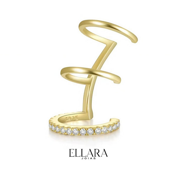 Brinco Viena em Prata 925 Banhado em Ouro 18k