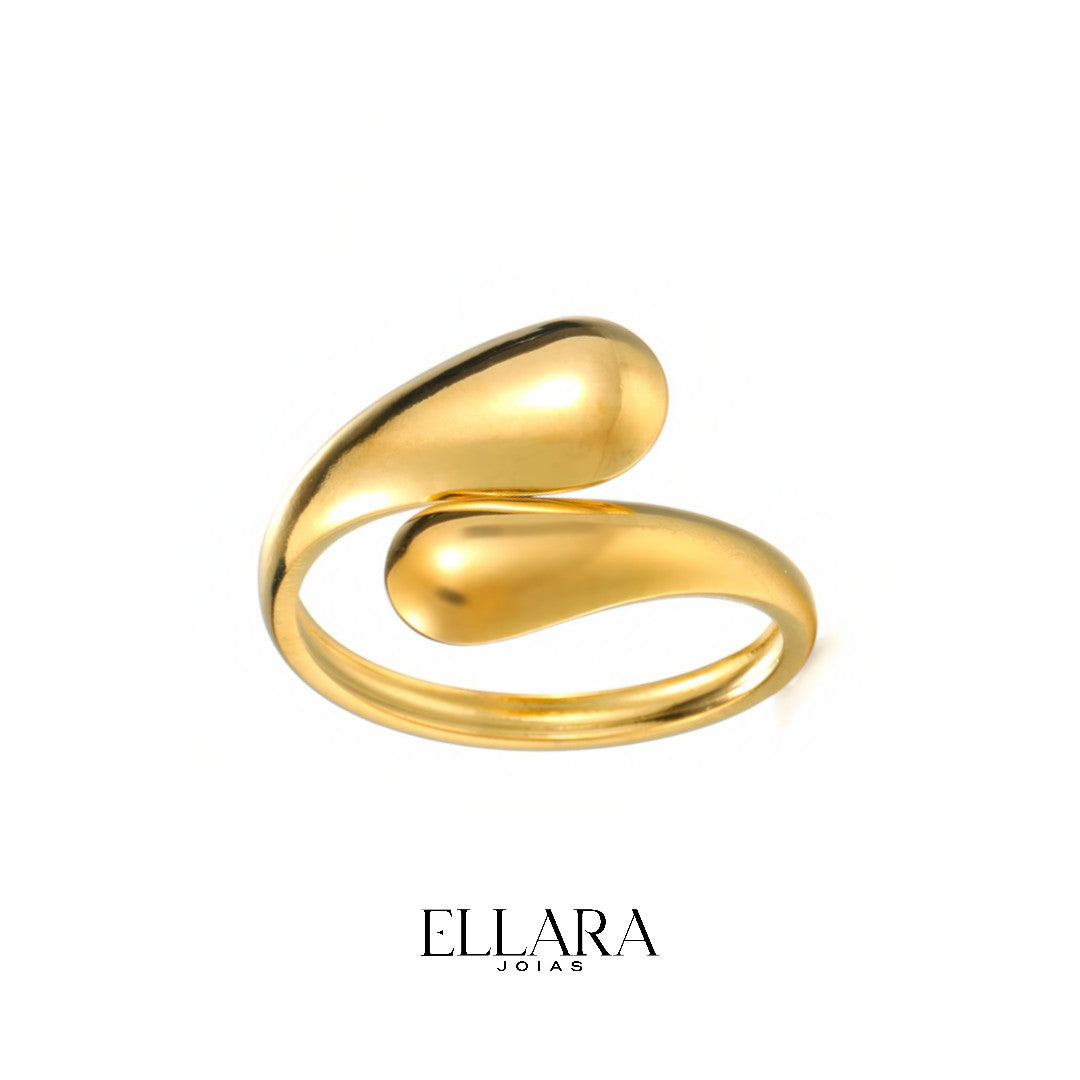 Anel Lamar Banhado em Ouro 18K