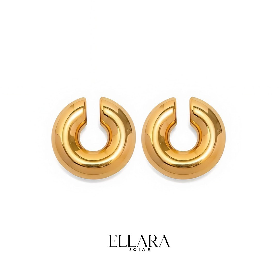 Argola de Pressão Maya Banhado em Ouro 18K