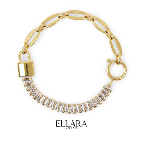 Pulseira Dupla Riviera Banhado em Ouro 18K