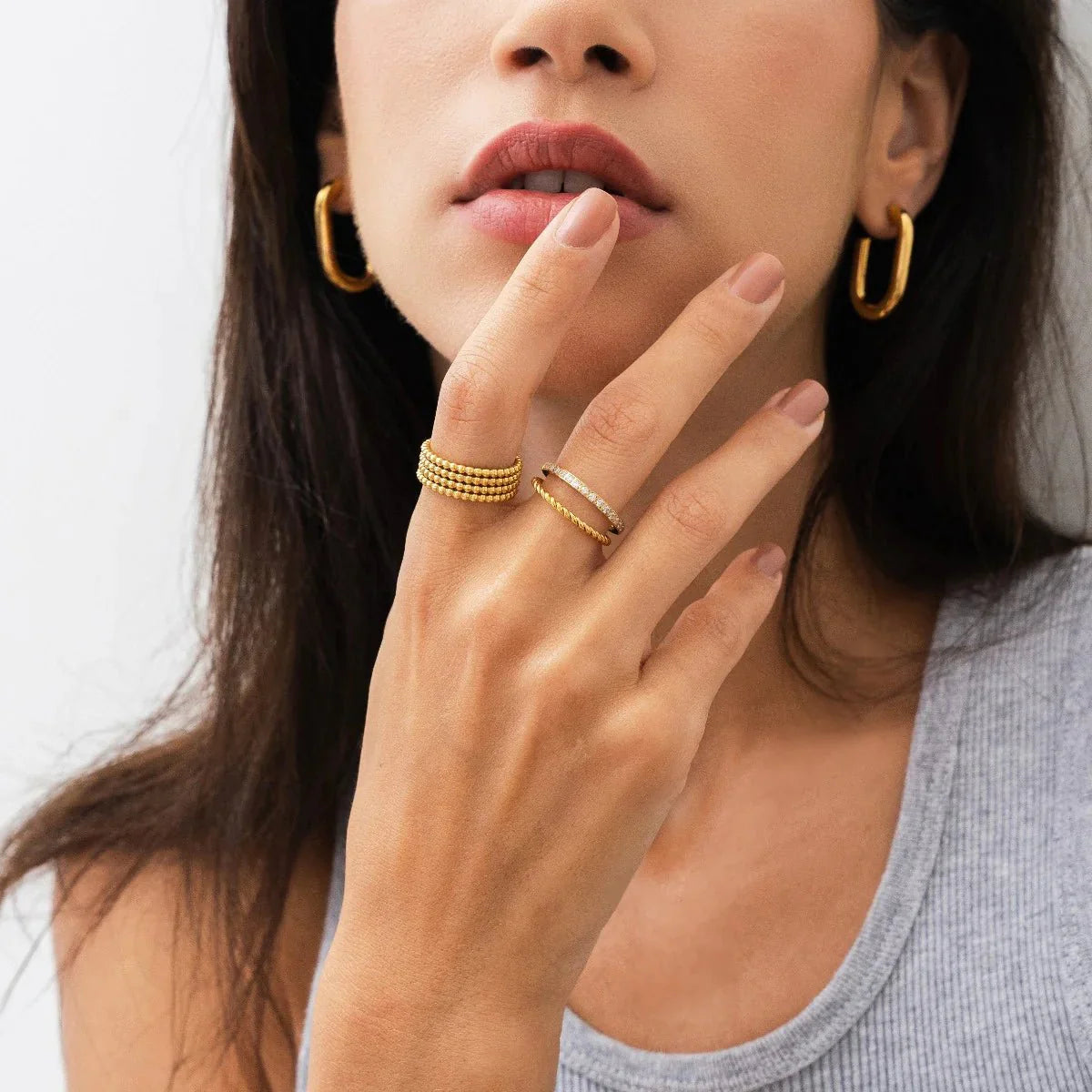 Anel Glamour Banhado em Ouro 18K
