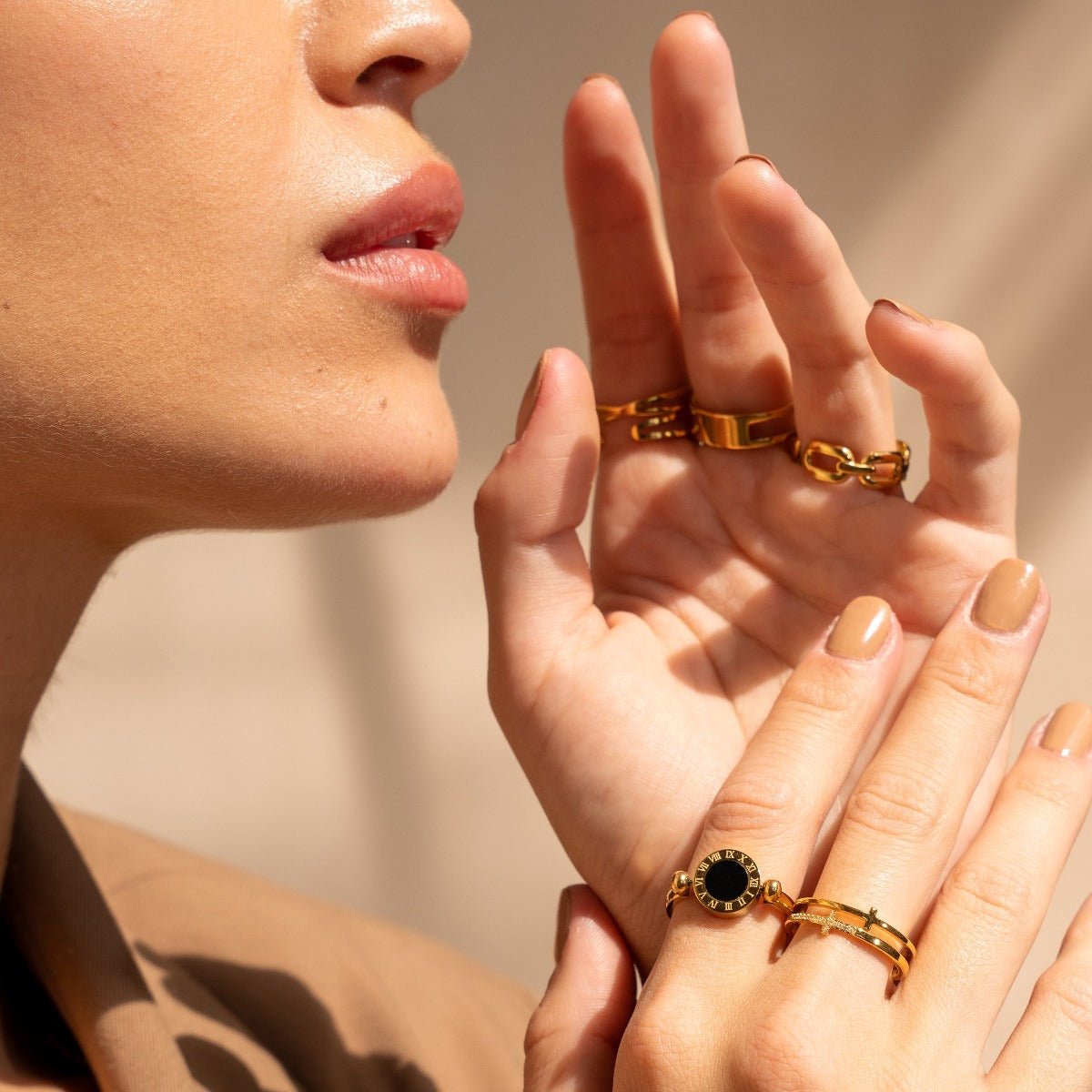 Anel Reflexo Banhado em Ouro 18K