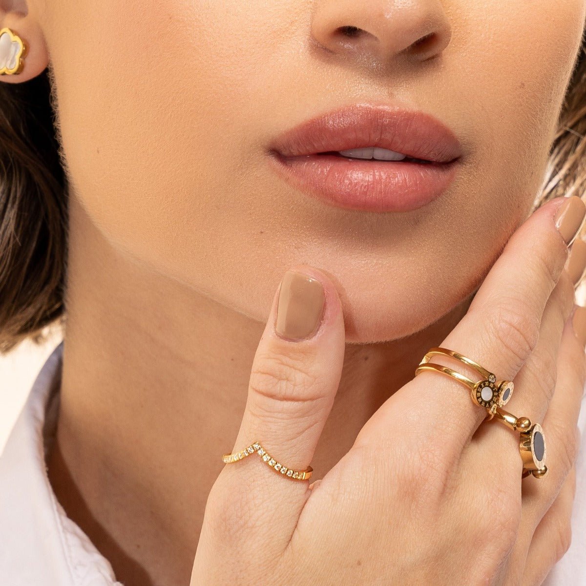 Anel Rena Banhado em Ouro 18K