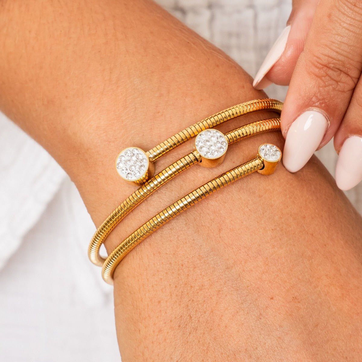 Bracelete Espiral Banhado em Ouro 18k