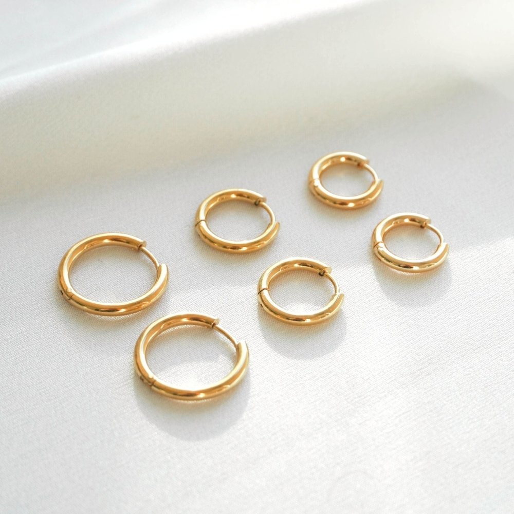 Trio de Argolas Banhado em Ouro 18K