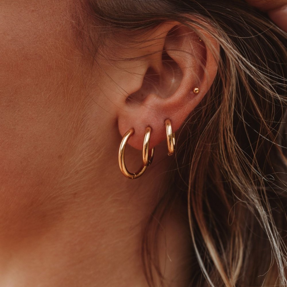 Trio de Argolas Banhado em Ouro 18K
